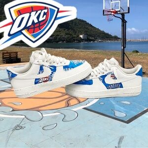 Nike Air Force 1 OKC thunder customs